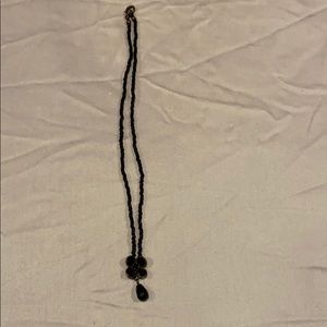Black, flower pendant necklace